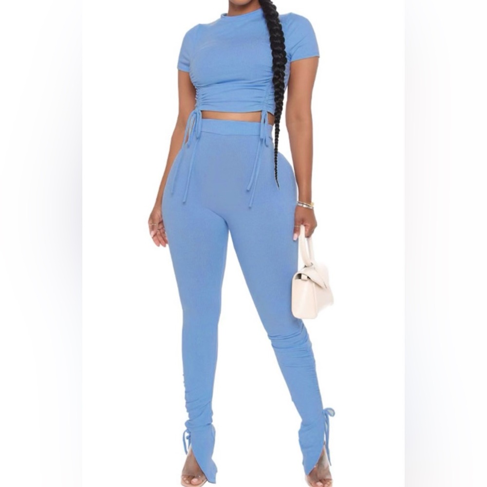 Two piece lounge set crop top set